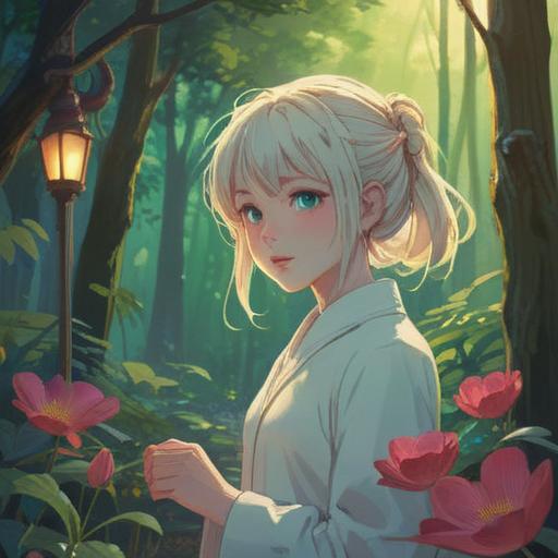 A serene and ethereal scene depicting a person with very pale skin glowing softly in a tranquil environment, surrounded by gentle light and nature, symbolizing purity and spiritual awakening, intricate details in the background, harmonious colors, mystical atmosphere, representing positive spiritual signs, 4k