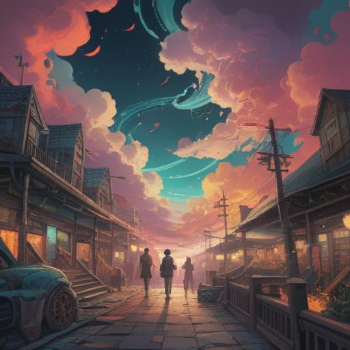 A surreal illustration depicting a sense of vague anxiety, abstract forms swirling around, ethereal light breaking through clouds, shadows of people reflecting internal struggles, a dreamlike landscape that evokes a feeling of uncertainty, deep blues and soft grays, intricate details symbolizing inner turmoil, 4k