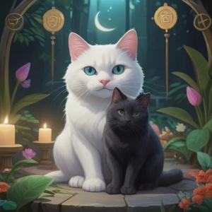白い猫と黒い猫に関するスピリチュアルな意味を解説