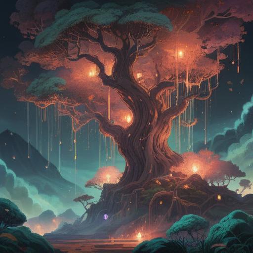 A serene scene depicting the spiritual essence of sandalwood, ethereal glow, fragrant wisps of smoke curling upwards, tranquil meditation space, soft natural light filtering through lush greenery, a figure in deep meditation, harmonious energy flow, calming ambiance, 4k