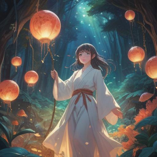 A serene illustration depicting a person in white clothing surrounded by ethereal light, subtle spiritual symbols in the air, gentle aura, tranquil nature setting, mystical energy, attentive expression, soft glow, harmonious atmosphere, 4k