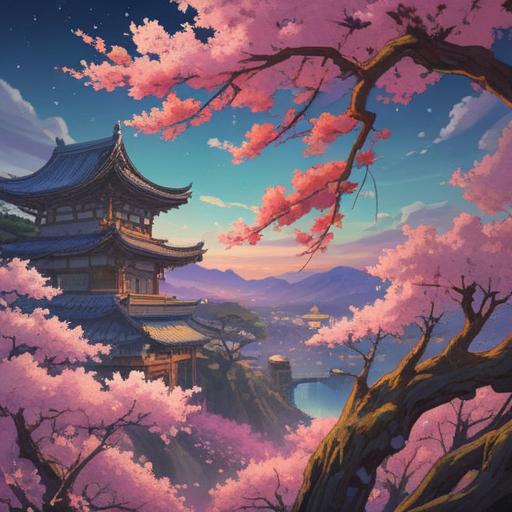 A serene and tranquil illustration of plum blossoms, spiritual energy emanating from the flowers, harmonious colors blending together, magical aura surrounding the petals, symbolic items infused with energy, an ethereal background setting, calm and peaceful atmosphere, detailed depiction of blossoms, 4k