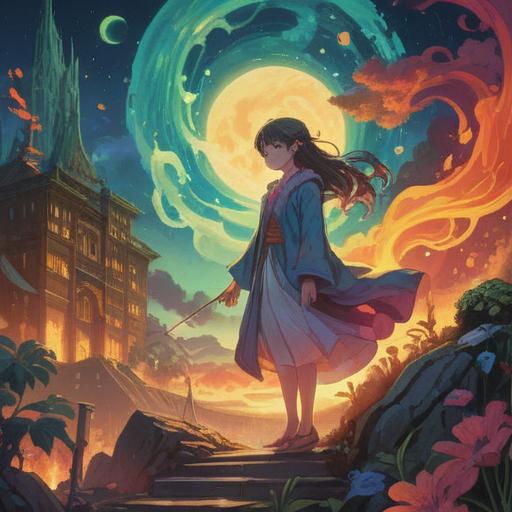 A spiritual representation of the tingling sensation on the back, symbolic imagery, ethereal light surrounding a person, mystical aura, connection to the universe, warning signs depicted through glowing symbols, serene atmosphere, introspective expression, nature elements in background, vivid colors, harmonious composition