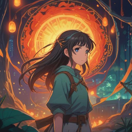 A serene and mystical scene, a person experiencing a warm sensation on their back, surrounded by soft light, ethereal glow, spiritual symbols in the background, nature elements like trees and flowers, peaceful expression on the person's face, feeling connected to the universe, harmony and balance, 4k
