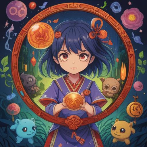 A whimsical illustration of a lucky charm that brings confidence, a bright and colorful talisman with symbols of good fortune, set in a vintage room, contrasting expressions of uncertainty and joy on a character's face, surrounded by playful elements like confetti and sparkles, emphasizing a sense of magic and positivity, 4k