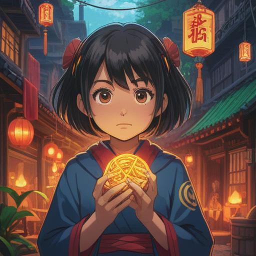 A bright and colorful illustration of a person holding a lucky charm, symbols of good fortune surrounding them, a serene and hopeful atmosphere, elements representing protection and positivity, intricate details on the charm, uplifting visuals, 4k