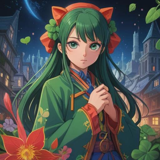 A vibrant illustration showcasing bold outfits, colorful clothing patterns, eye-catching accessories, symbols of luck such as four-leaf clovers and lucky charms, dynamic poses, bright and cheerful atmosphere, intricate designs, emphasizing the transformative power of style, 4k