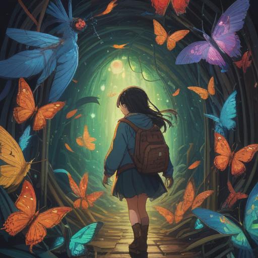 A colorful and dynamic illustration depicting the ups and downs of life, symbolic spiritual signs like feathers and butterflies, a person navigating through a stormy path, vibrant emotions reflected in facial expressions, lush landscapes representing challenges and growth, mystical elements like glowing orbs and ethereal light, 4k