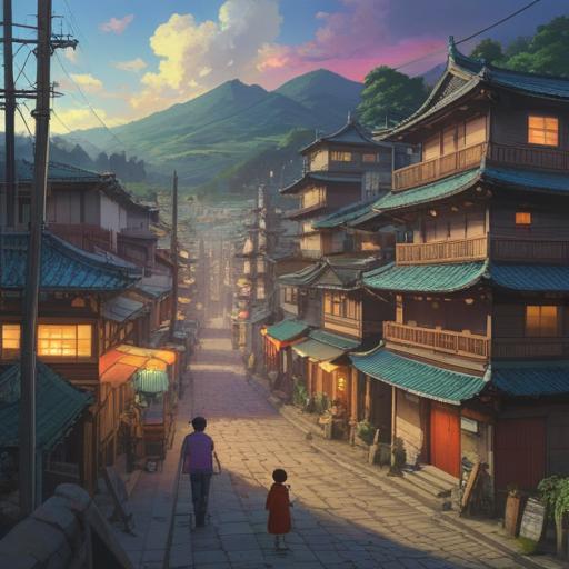 A dramatic scene depicting spiritual signs to watch during the Noto Peninsula Earthquake, ethereal light illuminating the landscape, people observing nature closely, symbols of hope and resilience in the foreground, traditional Japanese architecture in the background, an auspicious feeling in the air, moody sky suggesting tension and anticipation, 4k