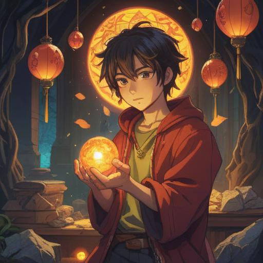 A vibrant illustration of a person holding a glowing lucky stone, surrounded by warm light and uplifting symbols, depicting a transition from burnout to rejuvenation, nature elements like flowers and sunlight, an aura of hope and positivity, 4k