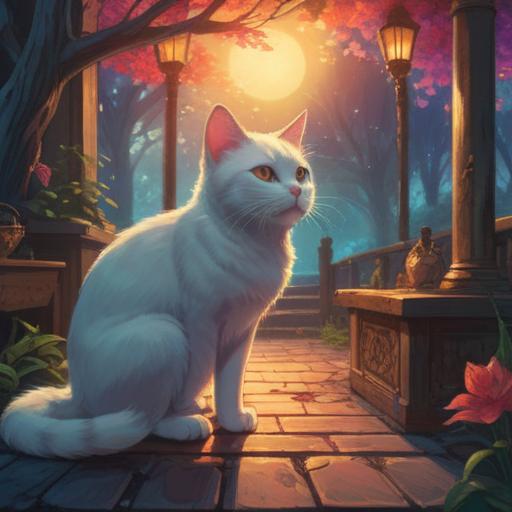 A spiritual illustration depicting a cat choosing its owner, ethereal light, mystical surroundings, symbolic connection, soft focus, enchanting atmosphere, warm colors, serene expressions, harmonious bond, dreamlike environment, 4k