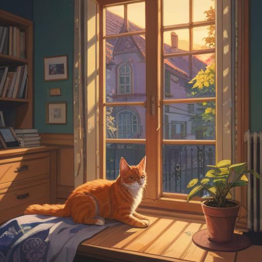 A cozy scene depicting a person and a curious cat meeting for the first time, warm sunlight filtering through a window, gentle interaction filled with joy, soft textures and playful expressions, a homey atmosphere adorned with plants and cat toys, emphasizing the bond formed in that moment, 4k