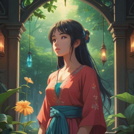 A serene and introspective scene depicting a woman reflecting on the spiritual signs she receives, surrounded by soft, ethereal light, gentle nature elements, symbols of positivity and growth like blooming flowers and butterflies, a feeling of peace and enlightenment, uplifting emotions, 4k