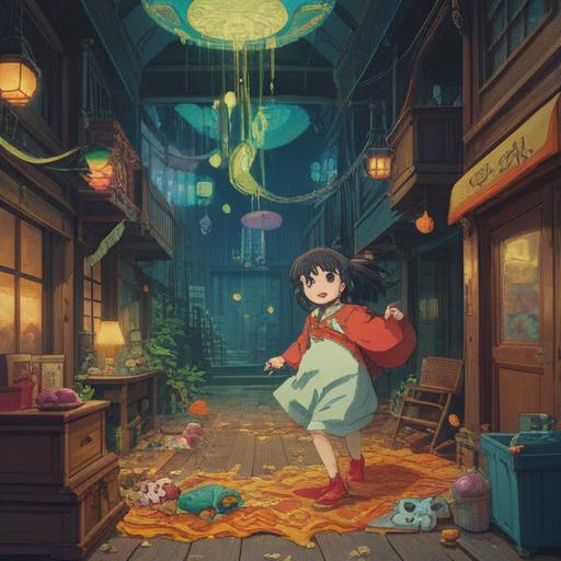 A humorous scene depicting a character mistakenly thought to be pregnant, cheerful expressions, surprised onlookers, bright colors, whimsical atmosphere, exaggerated reactions, playful background elements, celebration of unexpected luck, cartoonish style, 4k