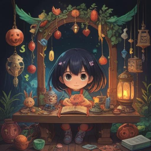 A whimsical illustration depicting various lucky items for individuals who choose not to have children, vibrant colors, diverse collection of charms, including a four-leaf clover, lucky cat, and dream catcher, serene yet uplifting atmosphere, creative arrangement of items, 4k