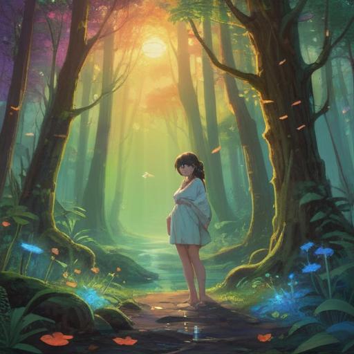 A serene and ethereal scene representing the spiritual meaning of feeling pregnant, soft glowing light, gentle aura surrounding a figure, lush nature backdrop symbolizing growth and new beginnings, subtle hints of motherhood and nurturing energy, dreamlike atmosphere, feminine energy, floral elements, 4k