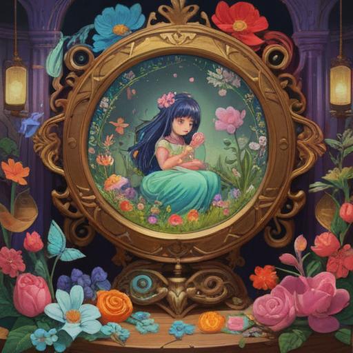 A serene still-life composition featuring symbols of good luck for pregnancy, vibrant and soothing colors, antique fertility charms, blooming flowers representing new life, gentle lighting creating a warm ambiance, delicate fabrics intertwined, calming and hopeful atmosphere, 4k