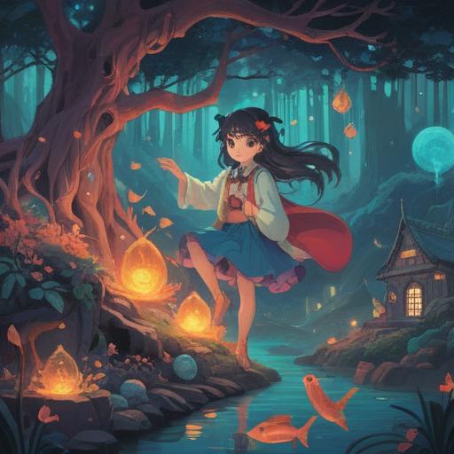 A surreal dreamscape illustration, bright ethereal colors, floating symbols of wisdom, a person reflecting on their dream, vivid imagery representing lessons learned, gentle clouds and stars in the background, a serene atmosphere, introspective character design, 4k