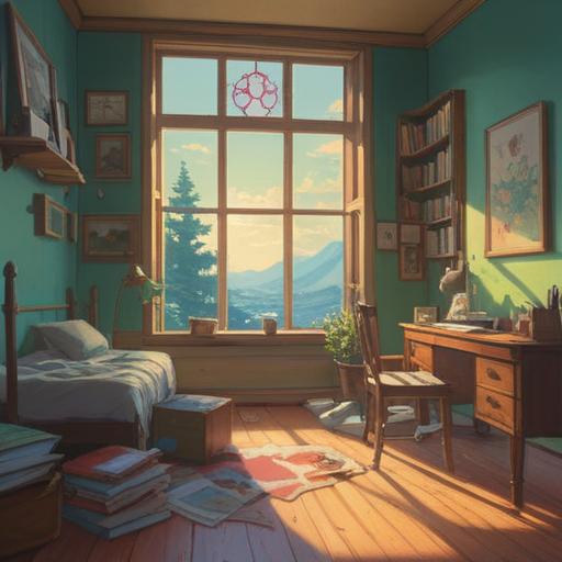 A serene illustration depicting a tranquil Sunday morning, soft sunlight streaming through a window, a peaceful atmosphere, subtle hints of spiritual symbols around, a person meditating with a calm expression, gentle nature elements like flowers and birds, soft pastel colors, 4k