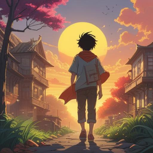 A serene and meditative scene, a person under a bright sun, looking up with an expression of realization, the absence of an umbrella symbolizing freedom and vulnerability, surrounded by ethereal light, gentle breeze whispering through trees, nature’s beauty reflecting inner peace, soft focus, harmonious colors, whimsical elements, 4k