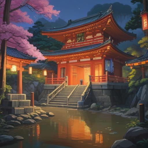 A serene illustration of the Nikkō Tōshō-gū Shrine after a visit, featuring lucky charms, lush green surroundings, intricate shrine architecture, soft sunlight filtering through the trees, peaceful atmosphere, visitors holding talismans, vibrant traditional decorations, cultural significance, rich history, 4k