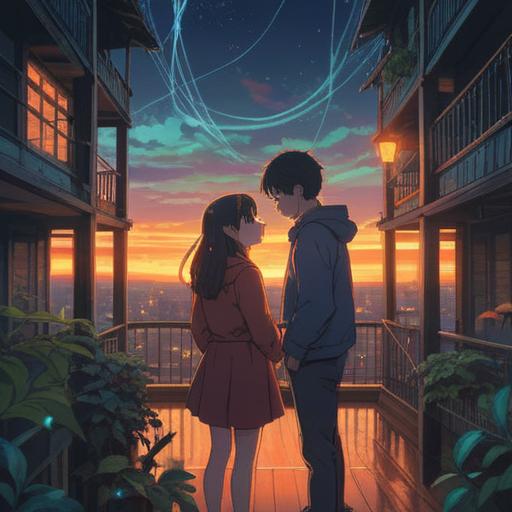 A thoughtful and introspective illustration, depicting a couple in a serene environment, subtle energy connections represented as glowing lines, visual cues of harmony and balance, ethereal elements symbolizing spiritual awareness, nature surrounding them, dreamlike atmosphere, soft light, contemplative expressions, 4k
