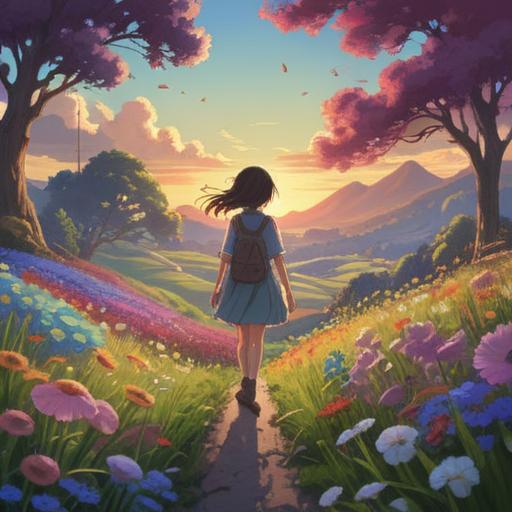 A serene and enlightening illustration, depicting a person amidst a vibrant field of flowers, gentle breezes surrounding them, soft light illuminating their face, ethereal glow representing heightened sensitivity to scents, symbolic elements like butterflies and auras, tranquil and spiritual atmosphere, 4k