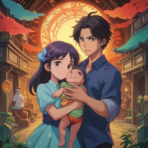 A symbolic representation of family unity amidst polarization, diverse family members embracing each other, light illuminating their faces, ethereal elements symbolizing spiritual connections, a harmonious home environment, vibrant colors illustrating positive energy and hope, abstract shapes representing duality, warm and inviting atmosphere, 4k