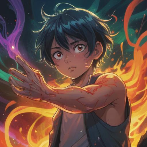 A close-up illustration of a person's upper arm with visible acne, soft glowing aura surrounding the arm, symbolic representations of spiritual growth, intertwining nature elements, contrasting clean skin on the other side, ethereal light illuminating the imperfections, emphasis on healing and self-acceptance, warm color palette, 4k