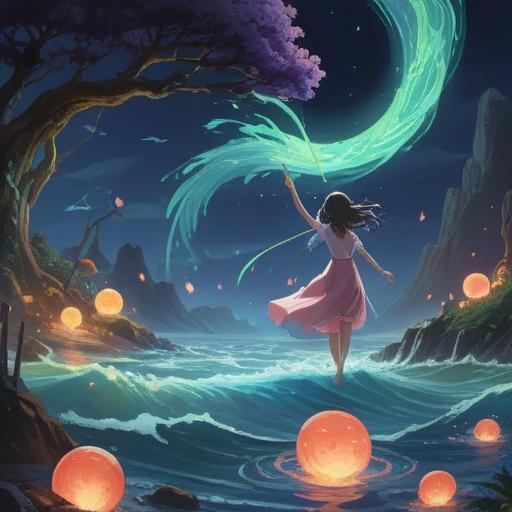 A serene and mystical scene depicting a person experiencing a sudden wave of confidence, surrounded by ethereal symbols, soft glowing lights, nature elements like trees and flowers, a tranquil atmosphere, subtle hints of spiritual signs like feathers and circles of light, introspective expression, vibrant colors, 4k