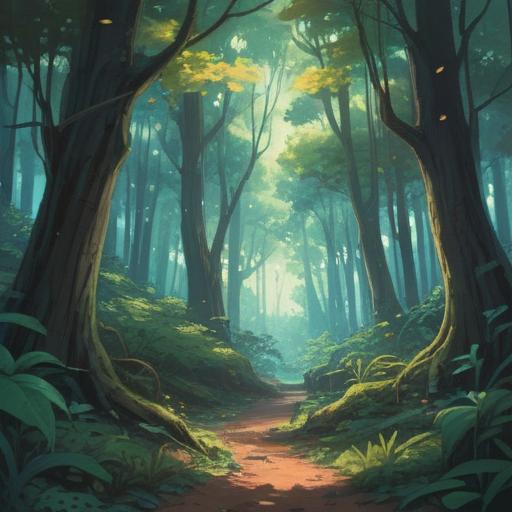 A reflective moment of an introverted individual, surrounded by serene nature, ethereal light filtering through trees, a gentle breeze rustling leaves, meditative expression on their face, symbolic elements like crystals and feathers, tranquil atmosphere, deep connection with self and nature, 4k