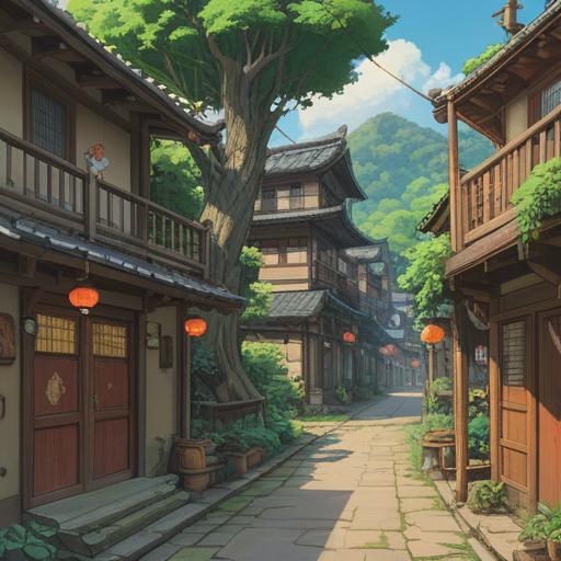 A vibrant illustration of a lucky item found after visiting Asuka Village, featuring historical landmarks, lush greenery, and serene atmosphere, a beautifully crafted charm, intricate details, ancient Japanese architecture in the background, symbolizing good fortune, harmonious colors, inviting setting, 4k