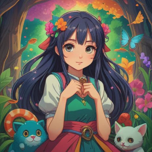 A whimsical illustration of a lucky charm for promoting recovery from sudden sensorineural hearing loss, featuring vibrant colors, intricate designs, a serene environment, symbols of hope and healing, a gentle breeze, soft glowing light, nature elements like flowers and butterflies, positive energy, 4k