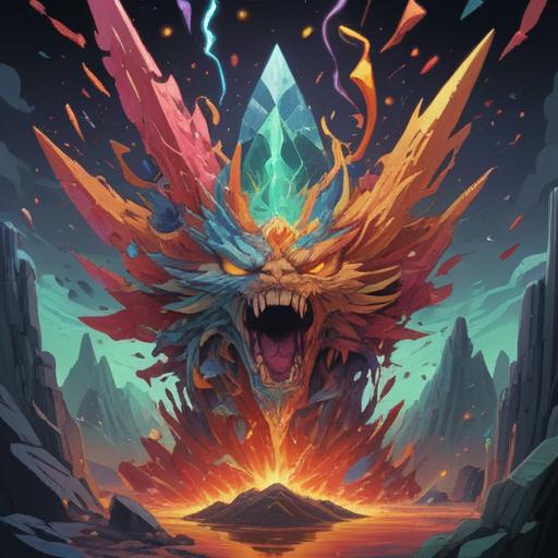 A surreal illustration of an object shattering into colorful shards, each fragment representing positive energy and spiritual growth, radiant light emanating from the broken pieces, a serene background of soft clouds and gentle sunlight, ethereal atmosphere, symbolic meaning of transformation and renewal, intricate details, vibrant colors, 4k