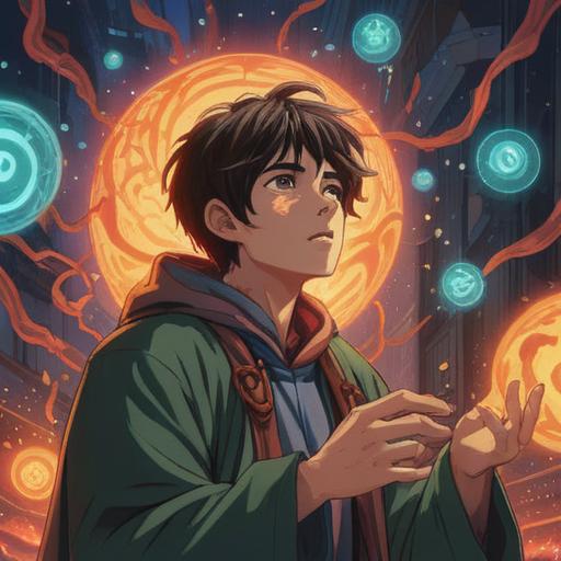 A mystical scene depicting a person experiencing a sudden cough, surrounded by shimmering light, glowing orbs symbolizing spiritual awakening, ethereal beings watching over them, a serene forest background, vibrant colors, profound sense of enlightenment, 4k