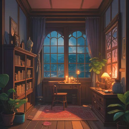 A serene scene depicting a peaceful room filled with the gentle smoke of incense, warm sunlight streaming through a window, soft glowing candles on an altar, symbolic spiritual objects like crystals and a small Buddha statue, calming colors, inviting atmosphere, a sense of tranquility and positivity, 4k