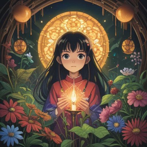 A serene illustration depicting single individuals with no children, surrounded by symbols of spiritual growth, like blooming flowers and glowing light, soft rays of sunshine filtering through trees, a sense of peace and self-discovery, introspective expressions, a harmonious balance of nature, tranquil atmosphere, uplifting energy, 4k