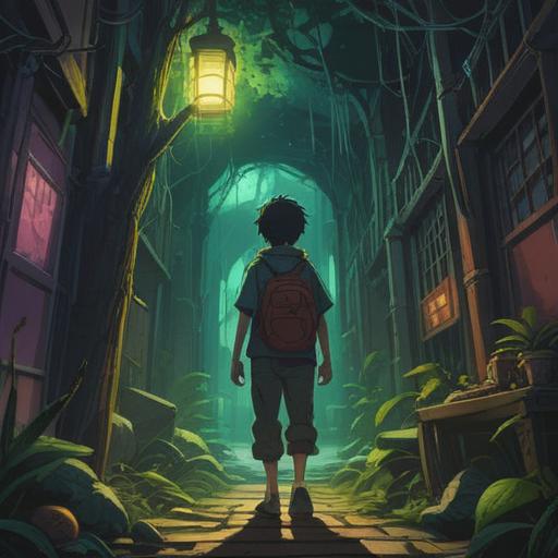 A thought-provoking illustration depicting a young person surrounded by shadows representing toxic parental influences, radiant light breaking through the darkness symbolizing spiritual growth and positive signs, serene facial expression reflecting inner peace, lush nature in the background suggesting healing and renewal, vibrant colors contrasting with darker tones, 4k resolution