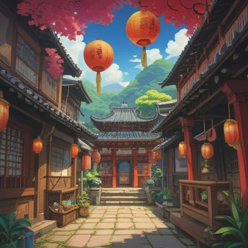 A captivating scene depicting lucky items discovered after visiting the Eastern region of Japan, vibrant traditional motifs, intricate patterns, various local souvenirs like fox charms and amulets, an enchanting landscape showcasing Eastern Japan's nature, a harmonious blend of cultural elements, inviting atmosphere, 4k