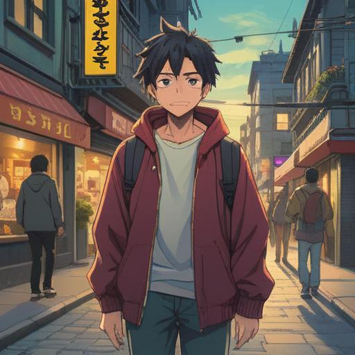 A serene and introspective scene depicting a person with a warm smile, standing on a busy street, surrounded by curious passersby, soft glow of streetlights illuminating their figure, a sense of calm and guidance radiating from them, ethereal aura symbolizing spiritual energy, diverse crowd reflecting various cultures, peaceful atmosphere, 4k