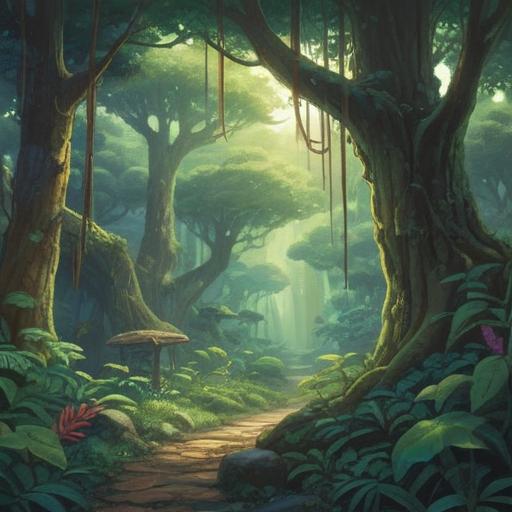 A serene and mystical illustration, a wise traveler in a lush forest, surrounded by gentle light, ethereal atmosphere, symbolic paths leading in multiple directions, diverse people approaching for guidance, a sense of connection and purpose, spiritual signs and omens represented by nature, harmonious blend of elements, 4k