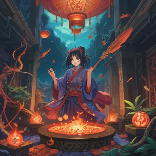 A dynamic scene depicting a person performing a unique ritual to attract good fortune, vibrant colors, intricate symbols in the background, an aura of positivity and energy, surrounding elements like lucky charms and uplifting motifs, a sense of movement and hope, capturing the essence of manifesting luck, 4k