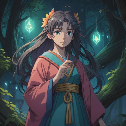 A mystical encounter between individuals wearing the same outfit, serene expressions, ethereal lighting, interconnected energy, symbolic representation of unity and synchronicity, nature setting with gentle winds, soft focus, harmonious atmosphere, clarity of purpose, 4k