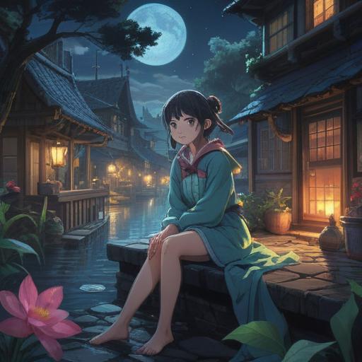 A serene night scene, a person awakening at 3 AM, a gentle glow from the moonlight, ethereal symbols glowing softly around, an aura of tranquility, clues of spiritual signs in the atmosphere, a sense of awakening and introspection, twilight colors, mystical ambiance, 4k