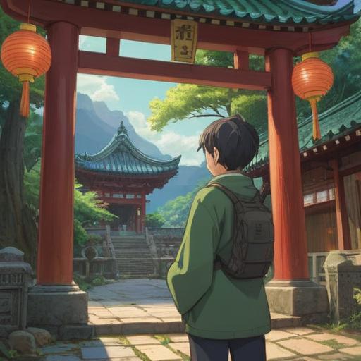 Spiritual signs to heed when drawing the same omikuji, a serene shrine setting, a person holding an omikuji with a thoughtful expression, cherry blossoms gently falling, symbolic elements like a torii gate in the background, soothing colors, a peaceful atmosphere, detailed traditional Japanese motifs, 4k