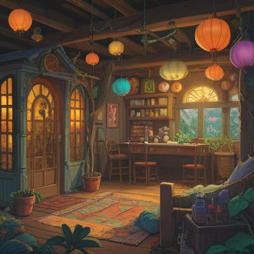 A soothing scene depicting a collection of lucky items for tranquility, calming colors, intricate details of each item, gentle natural elements surrounding the objects, a serene atmosphere, elements of feng shui, harmonious composition, inviting warmth, 4k