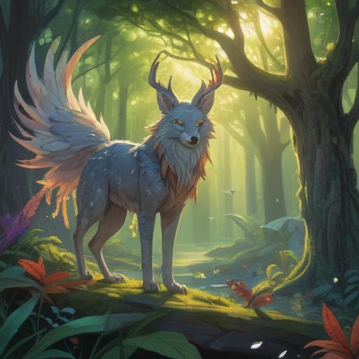 A serene nature scene depicting animals in need of protection, symbolic spiritual signs like feathers and crystals scattered throughout, gentle sunlight filtering through trees, a peaceful landscape reflecting the importance of animal welfare, interconnectedness of life emphasized, harmony and compassion, vibrant ecosystems, 4k