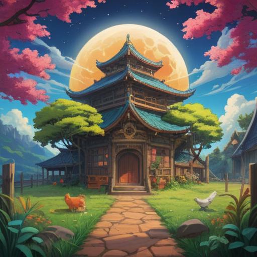 A serene illustration of animal protein symbolizing spiritual nourishment, peaceful landscape, vibrant natural elements, interconnectedness of life, representation of various animals, warm sunlight filtering through trees, a meditative figure contemplating, harmonious balance between nature and spirituality, 4k