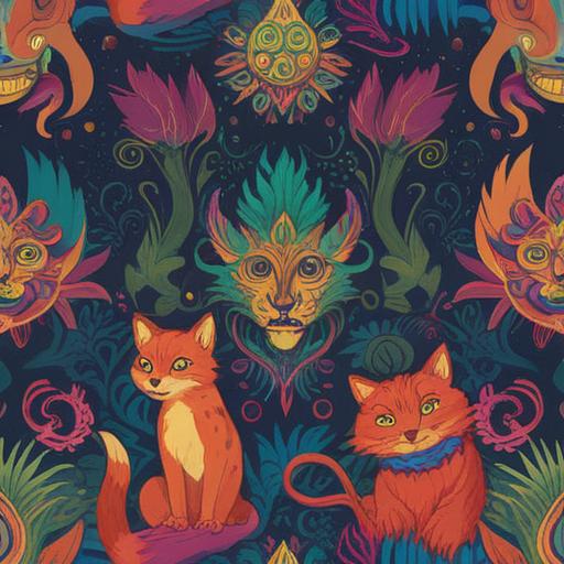 A mystical representation of animal fur, intricate patterns representing spiritual energy, vibrant colors symbolizing various animal spirits, a serene natural environment, ethereal lighting illuminating the fur's texture, harmony between animals and nature, symbolic representations of protection and connection, spiritual guidance, representing various cultures' beliefs, 4k
