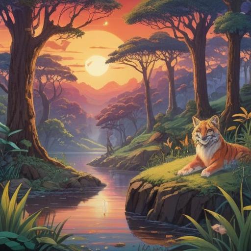 A serene landscape featuring various animals, each surrounded by a soft, glowing aura, symbols of spirituality woven into their fur patterns, ethereal light illuminating the scene, subtle hints of nature connecting with the spiritual world, tranquil atmosphere, vibrant colors, harmonious interaction between animals and their surroundings, 4k